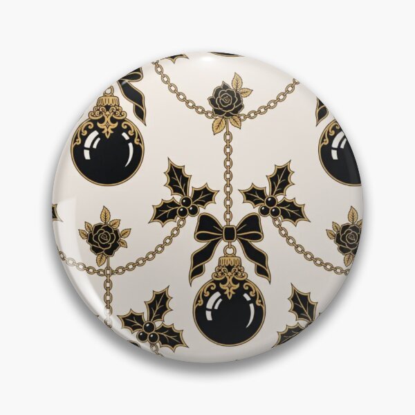 Item preview, Gothmas Black Bauble Bone China | Elegant Gothic Christmas Repeat Pattern designed and sold by StickyGuys.