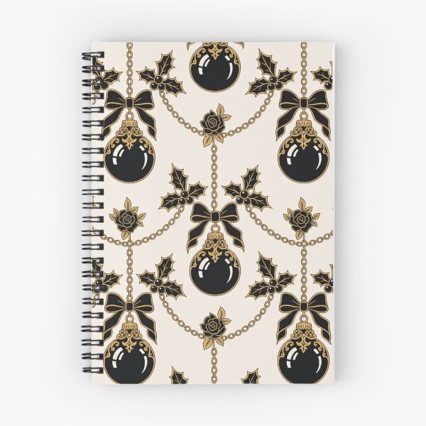 Item preview, Gothmas Black Bauble Bone China | Elegant Gothic Christmas Repeat Pattern designed and sold by StickyGuys.