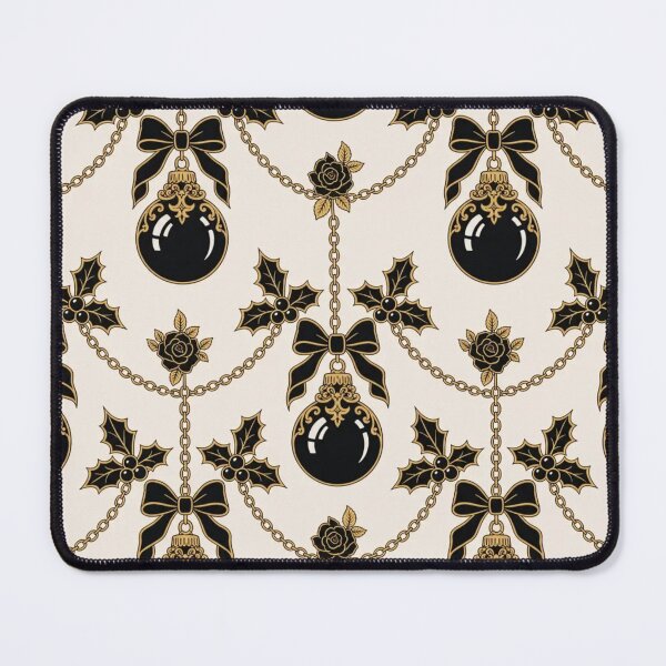 Item preview, Gothmas Black Bauble Bone China | Elegant Gothic Christmas Repeat Pattern designed and sold by StickyGuys.