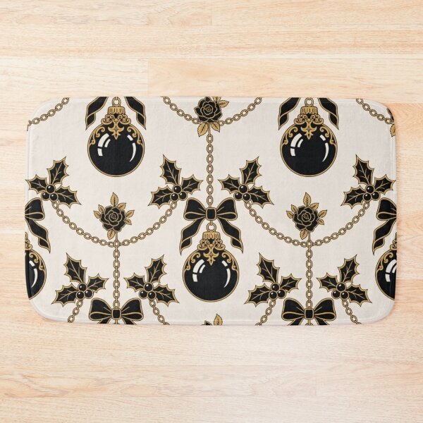 Item preview, Gothmas Black Bauble Bone China | Elegant Gothic Christmas Repeat Pattern designed and sold by StickyGuys.