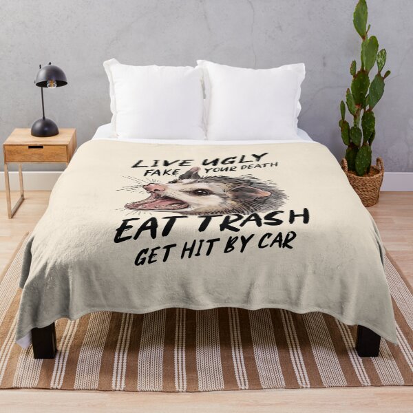 Item preview, Live Ugly Fake Your Death Eat Trash Get Hit By A Car Opossum designed and sold by gear-posters.