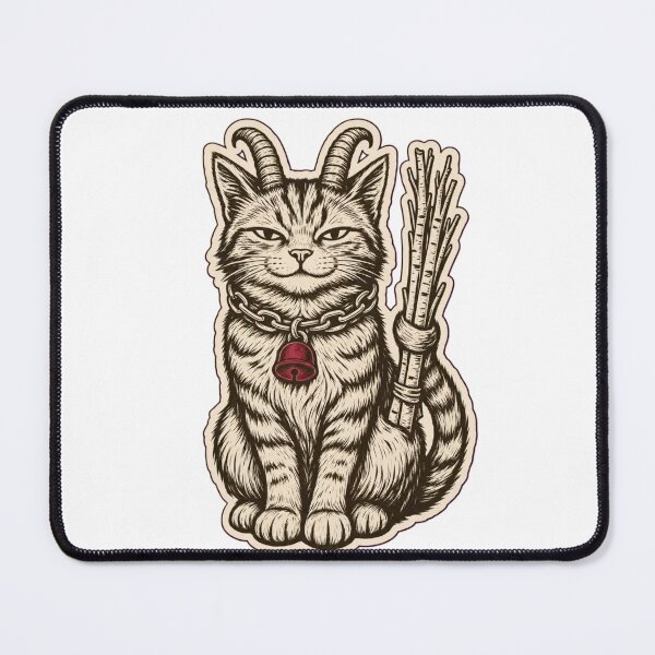 Item preview, Krampus Cat Horned Woodcut | Christmas Cat Alpine Folklore Die Cut designed and sold by StickyGuys.