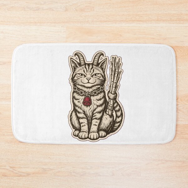 Item preview, Krampus Cat Horned Woodcut | Christmas Cat Alpine Folklore Die Cut designed and sold by StickyGuys.