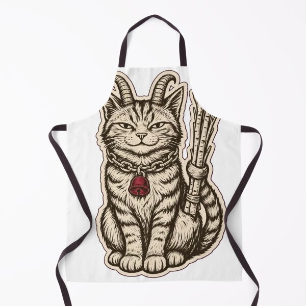 Item preview, Krampus Cat Horned Woodcut | Christmas Cat Alpine Folklore Die Cut designed and sold by StickyGuys.