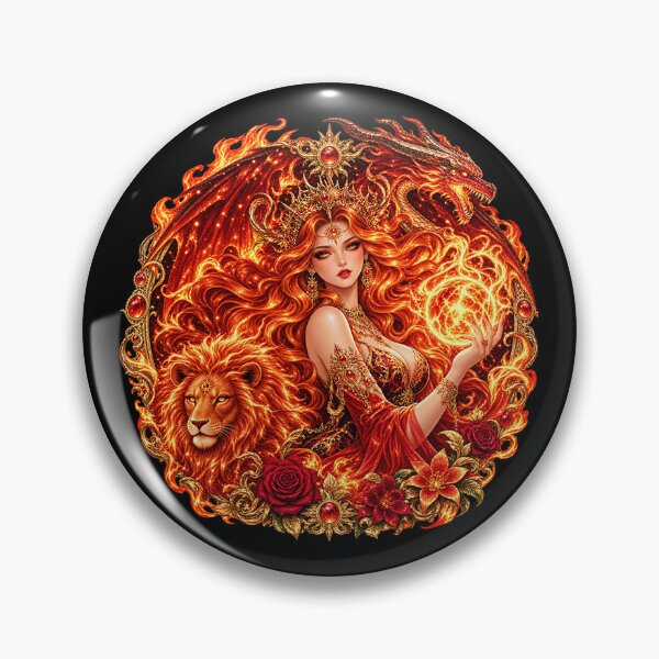 Item preview, Fire Goddess – Dragon and Lion of Elemental Power designed and sold by TroviTutto.