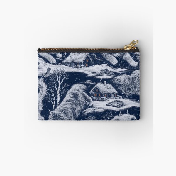 Item preview, Beware the Yule Cat Snow Toile | Jolakotturinn Icelandic Folklore Pattern designed and sold by StickyGuys.