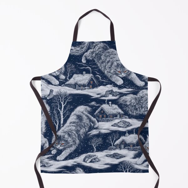 Item preview, Beware the Yule Cat Snow Toile | Jolakotturinn Icelandic Folklore Pattern designed and sold by StickyGuys.
