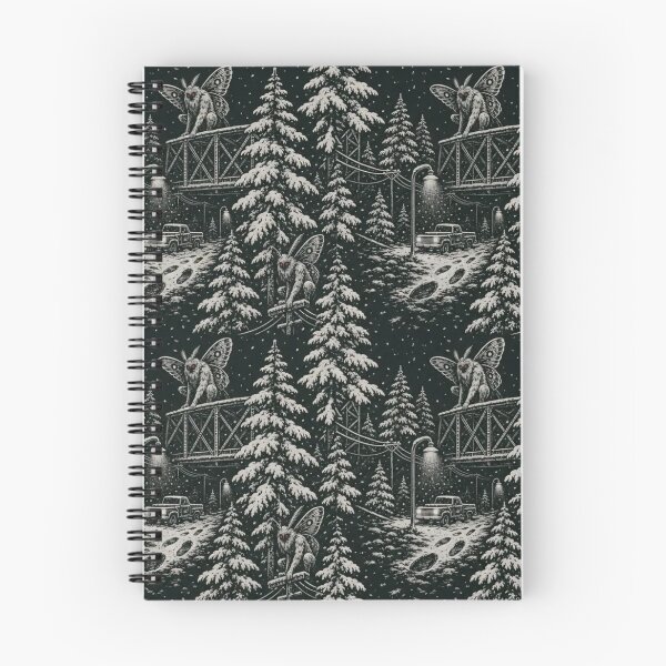 Item preview, Mothman Christmas Snowbound Toile | Winter Cryptid Sighting Repeat Pattern designed and sold by StickyGuys.