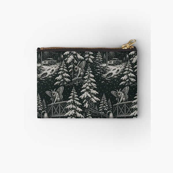 Item preview, Mothman Christmas Snowbound Toile | Winter Cryptid Sighting Repeat Pattern designed and sold by StickyGuys.