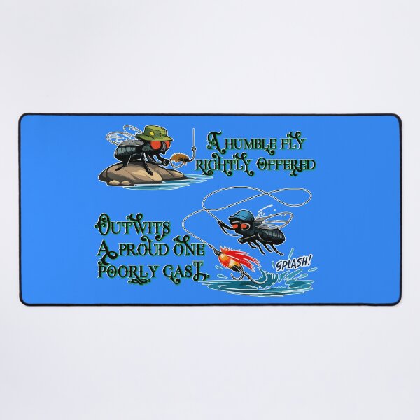 Item preview, Fly fishing cartoon illustration humble offerings outwit proud pourly cast. designed and sold by Art-Horizon.