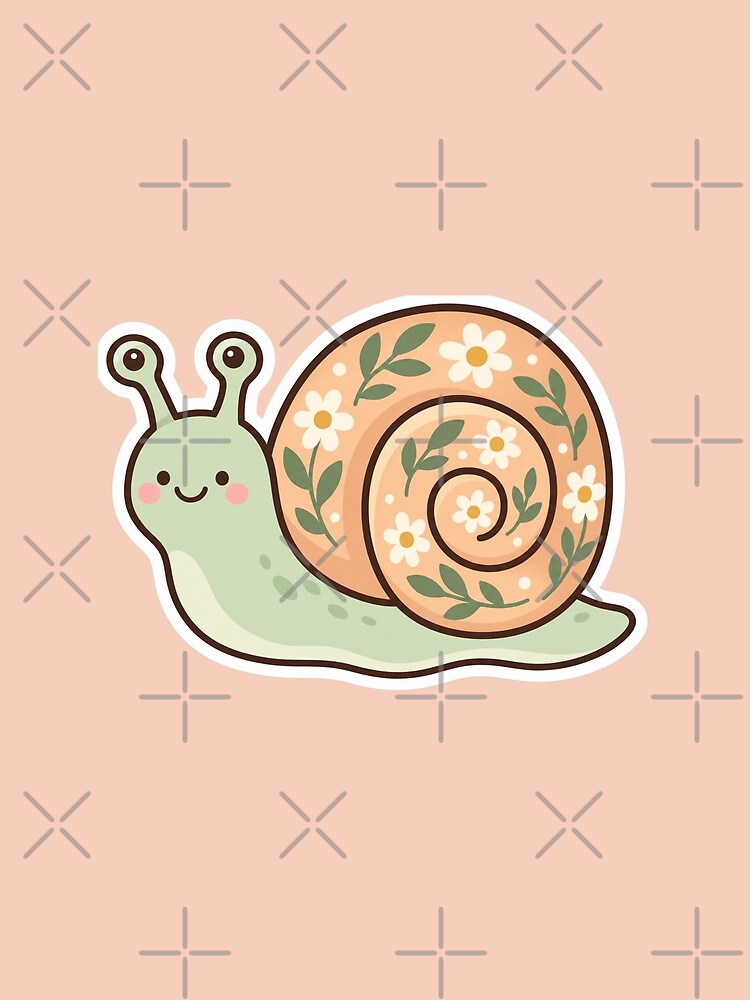 Thumbnail 3 of 3, Scarf, Cute Snail With Shell Pattern Cute Sticker Design designed and sold by Inkworksbyshery.