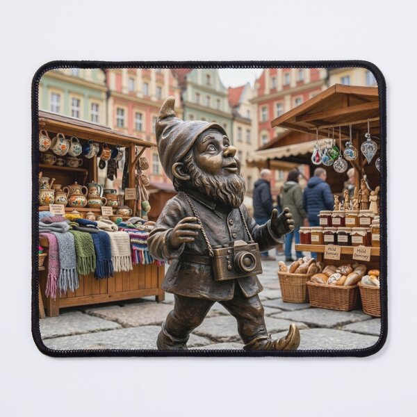 Item preview, Sightseeing Tourist Gnome Art Print – Quirky Sightseeing Gift, Poland Travel Decor designed and sold by Purrfecta.