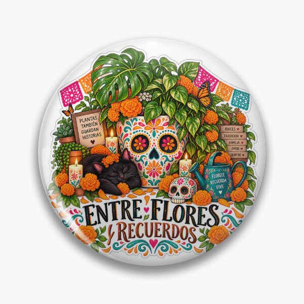Item preview, Entre Flores y Recuerdos | Día de los Muertos Plant Art designed and sold by CottageGardenCo.