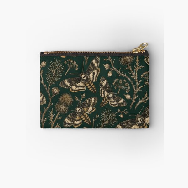 Item preview, Christmas Moth Death's Head Winter Botanical Toile | Gothic Entomology Repeat designed and sold by StickyGuys.