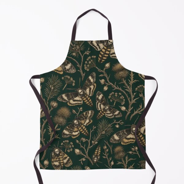 Item preview, Christmas Moth Death's Head Winter Botanical Toile | Gothic Entomology Repeat designed and sold by StickyGuys.