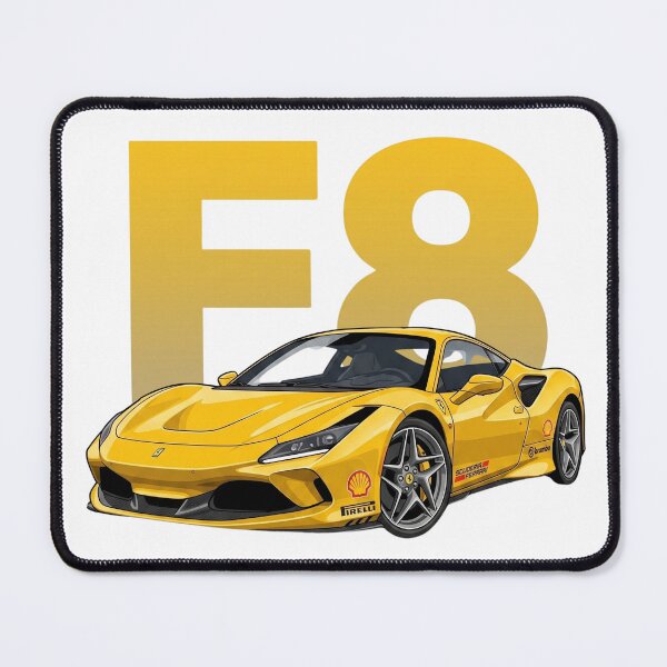 Item preview, Yellow Ferrari F8 Tributo Giallo Modena Twin Turbo V8 Vector Art designed and sold by Motorline44.