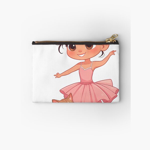 Item preview, Cute Ballerina Girl with Kitten - Kawaii Dancer designed and sold by Holub Art Studio & design.