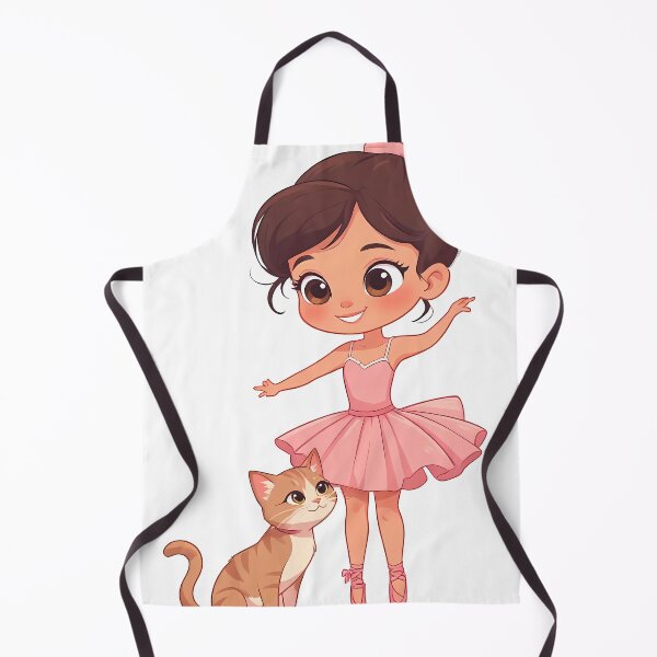Item preview, Cute Ballerina Girl with Kitten - Kawaii Dancer designed and sold by Holub Art Studio & design.