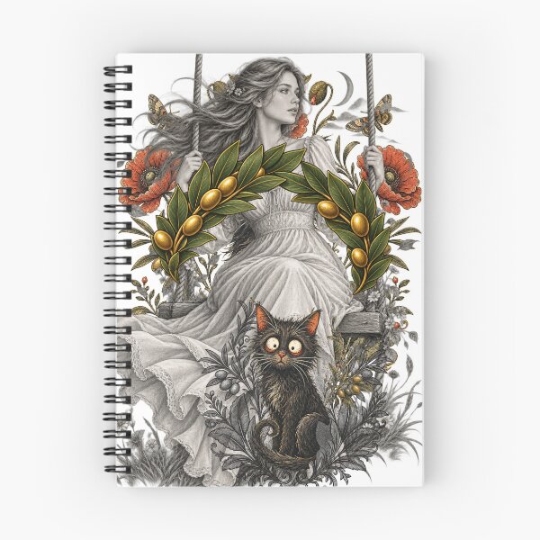 Item preview, Whispers in the Wind – Graphite Girl on a Swing designed and sold by The Kawaii Forge.