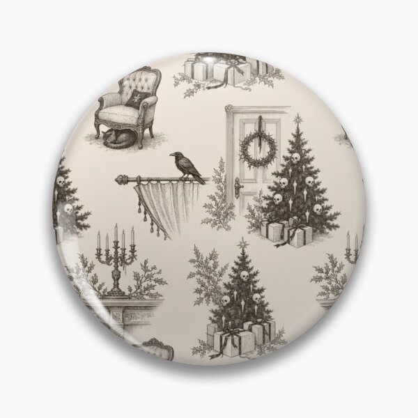 Item preview, Merry Gothmas Parlour Toile | Gothic Christmas Scenes Repeat Pattern designed and sold by StickyGuys.