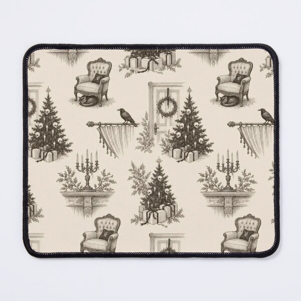 Item preview, Merry Gothmas Parlour Toile | Gothic Christmas Scenes Repeat Pattern designed and sold by StickyGuys.