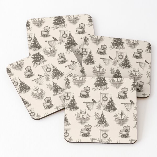 Item preview, Merry Gothmas Parlour Toile | Gothic Christmas Scenes Repeat Pattern designed and sold by StickyGuys.