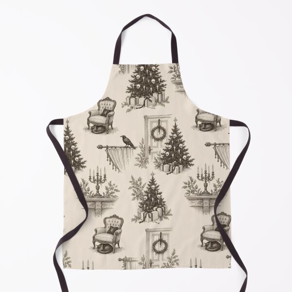 Item preview, Merry Gothmas Parlour Toile | Gothic Christmas Scenes Repeat Pattern designed and sold by StickyGuys.