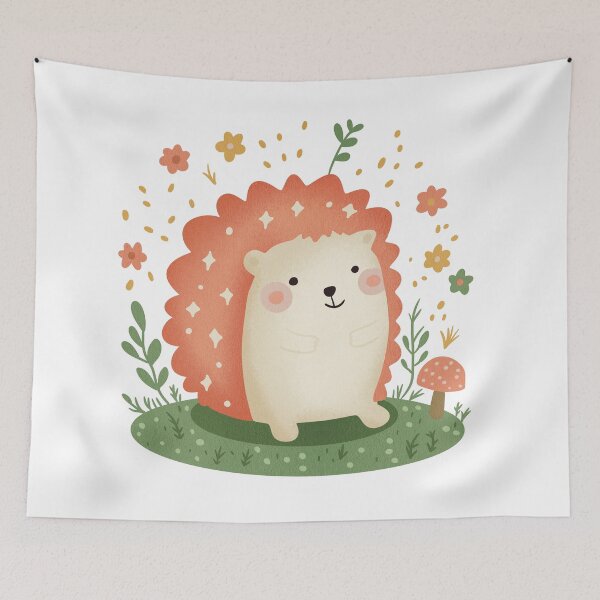 Item preview, Cute Hedgehog in Nature Illustration designed and sold by DinaArtStudio.