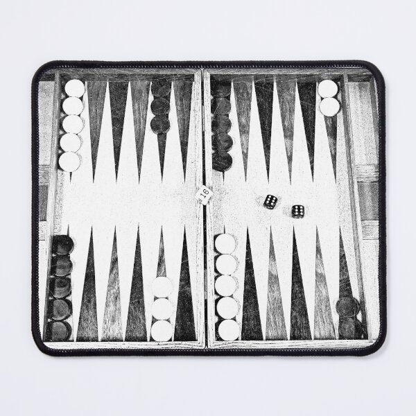 Item preview, Vintage Backgammon Set Mid Game Dice Roll designed and sold by Ghoul Enterprises.