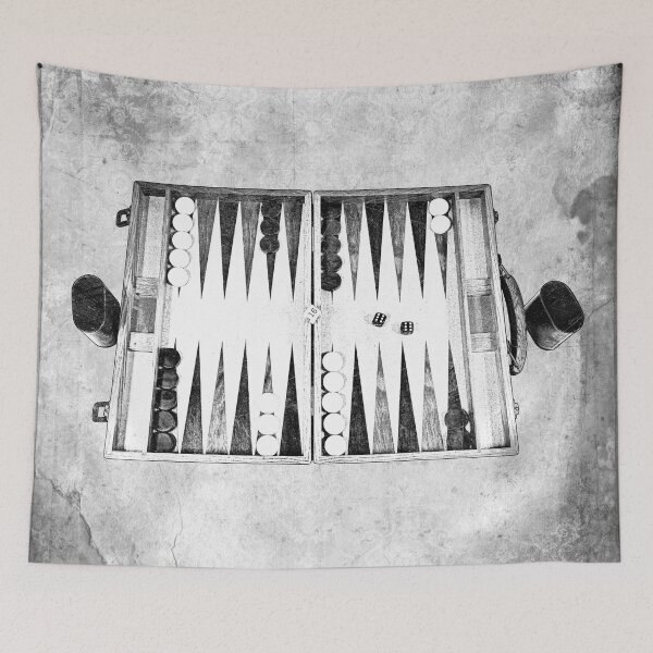 Item preview, Vintage Backgammon Set Mid Game Dice Roll designed and sold by Ghoul Enterprises.
