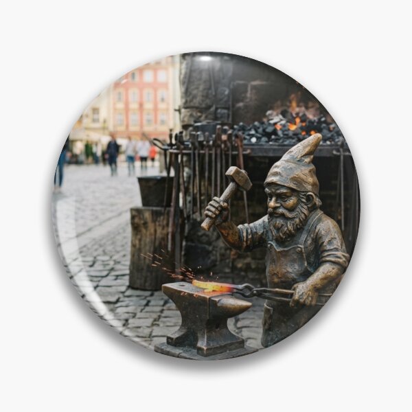 Item preview, Blacksmith Forge Gnome Art Print – Rustic Craftsman Gift, Poland Travel Decor designed and sold by Purrfecta.