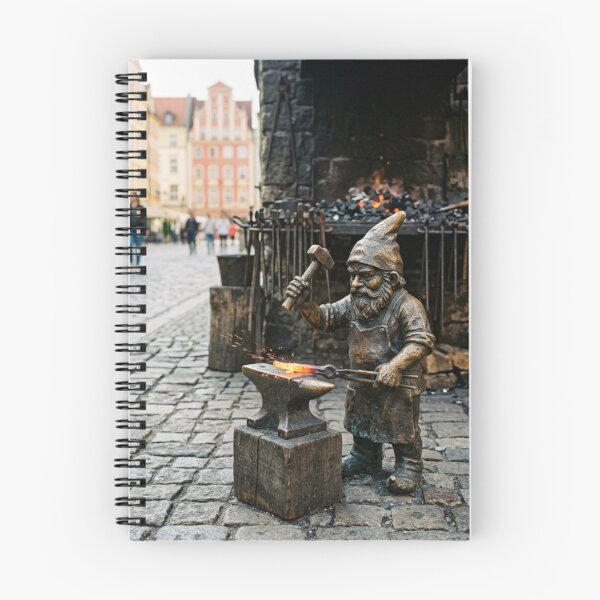 Item preview, Blacksmith Forge Gnome Art Print – Rustic Craftsman Gift, Poland Travel Decor designed and sold by Purrfecta.
