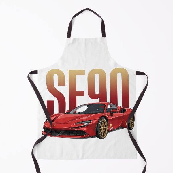 Item preview, Red Ferrari SF90 Stradale Gold Wheels Hybrid Supercar Vector Art designed and sold by Motorline44.