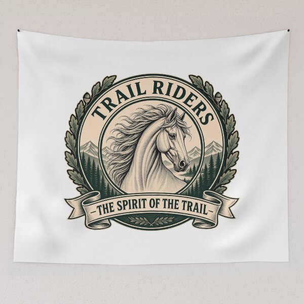 Item preview, Trail Riders - The Spirit of the Trail - vintage horse logo designed and sold by thirtyonestars.