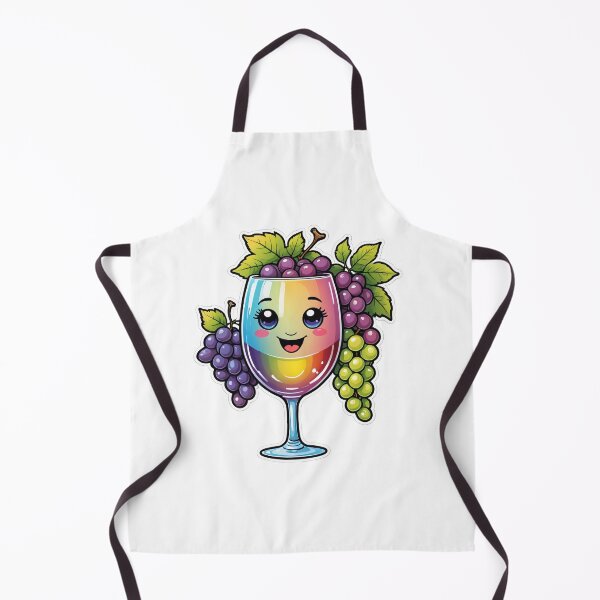 Item preview, Cute Wine Glass Character with Grapes Holographic Rainbow Style – Wine lover gift designed and sold by michallechowicz.