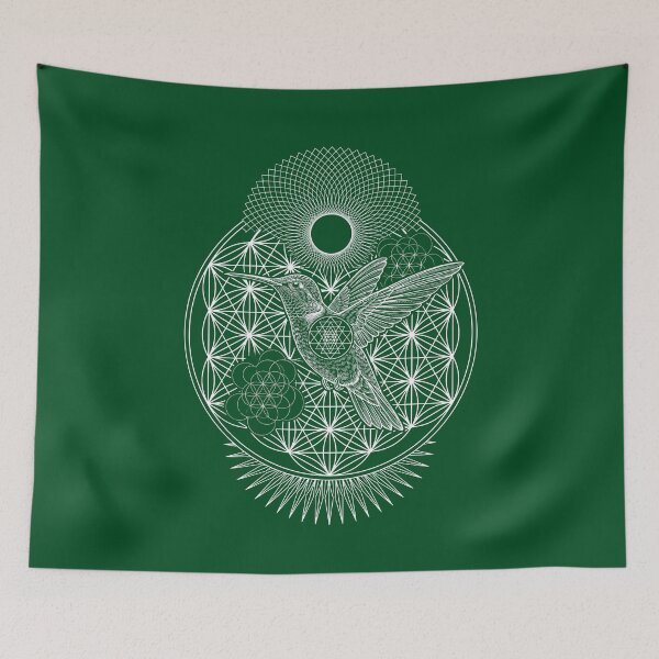Item preview, Sacred Geometry Hummingbird Flower of Life Graphic designed and sold by Mystikos Art.