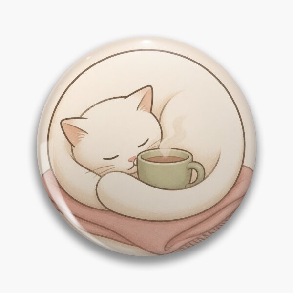Item preview, Sleeping Cat with Coffee | Cosy Korean Cafe Cat Illustration | Gift for Cat and Coffee Lovers designed and sold by The Pharma Chemist.