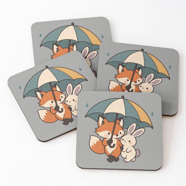 Item preview, Rabbit and Fox Sharing an Umbrella designed and sold by  MAD's Recreation Studio.