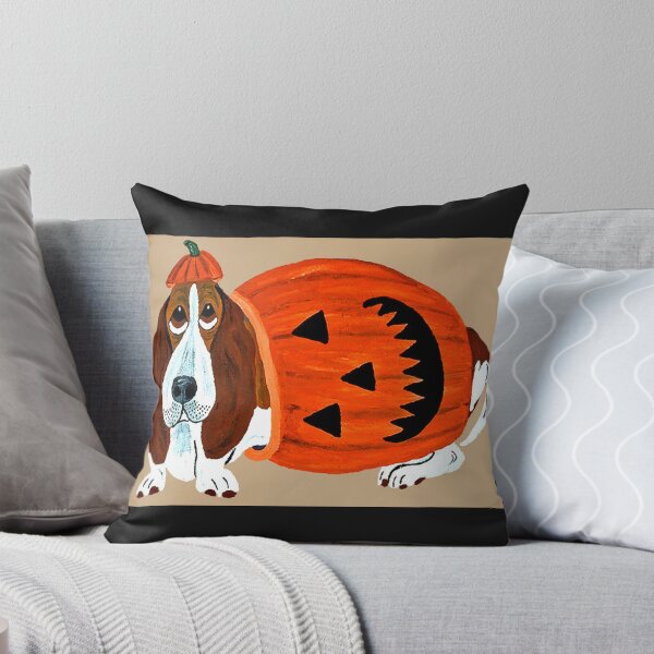 Item preview, Halloween Basset Hound Jack-o-Lantern designed and sold by Squirreldumplings.