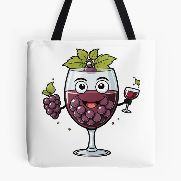 Item preview, Cute Wine Glass Character with Grapes Splash Motion Effect – Wine lover gift designed and sold by michallechowicz.