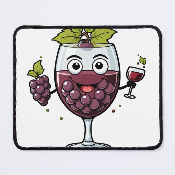 Item preview, Cute Wine Glass Character with Grapes Splash Motion Effect – Wine lover gift designed and sold by michallechowicz.