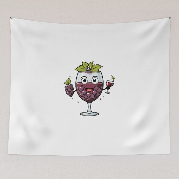 Item preview, Cute Wine Glass Character with Grapes Splash Motion Effect – Wine lover gift designed and sold by michallechowicz.