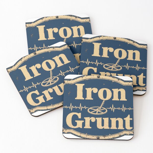 Item preview, Iron Grunt Metal Detecting Enamel Sign designed and sold by BoosterShop.