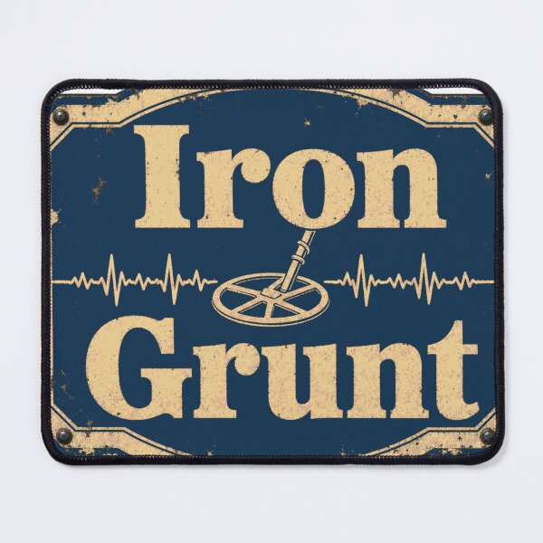 Item preview, Iron Grunt Metal Detecting Enamel Sign designed and sold by BoosterShop.