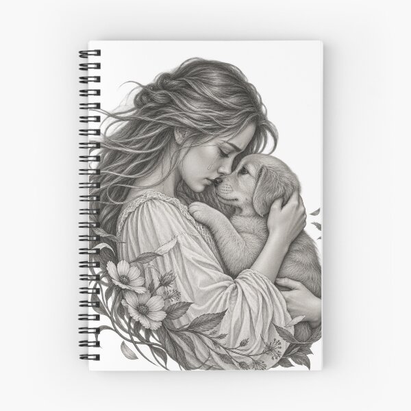 Item preview, A Bond Beyond Words – Girl Hugging Her Puppy designed and sold by The Kawaii Forge.