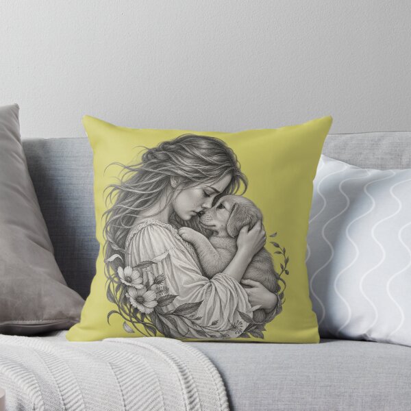 Item preview, A Bond Beyond Words – Girl Hugging Her Puppy designed and sold by The Kawaii Forge.