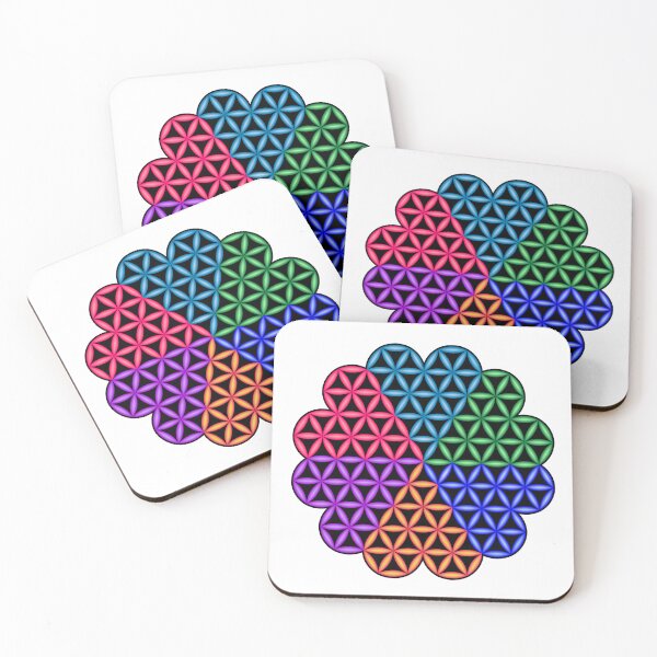 Item preview, Sacred Flower of Six Hearts, 3D-Colorful designed and sold by iSacredGeometry.