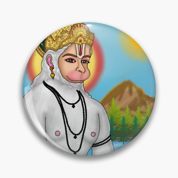 Item preview, Lord Hanuman Digital Drawing | Hindu Deity Spiritual Artwork  Description designed and sold by Harshit_Digital_Arts.