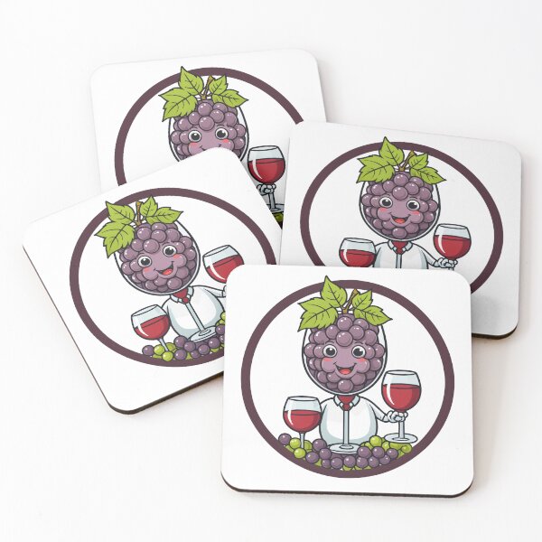Item preview, Cute Wine Glass Character with Grapes Circular Badge Emblem – Wine lover gift designed and sold by michallechowicz.