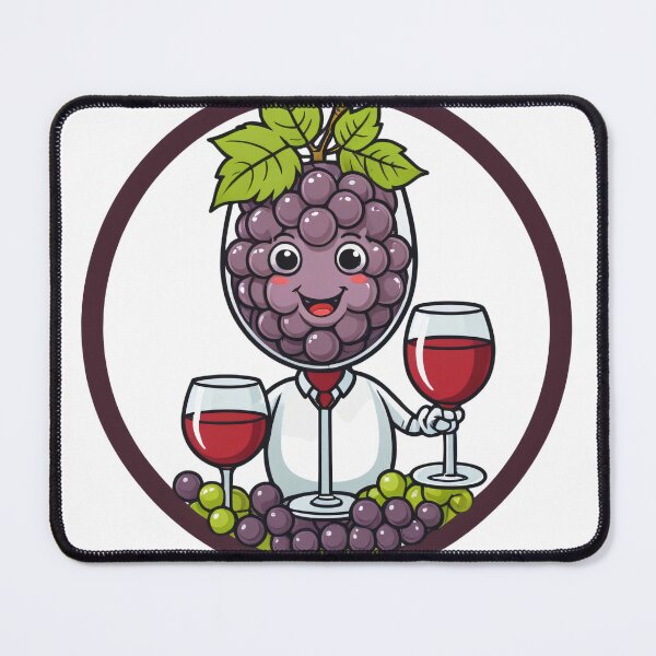 Item preview, Cute Wine Glass Character with Grapes Circular Badge Emblem – Wine lover gift designed and sold by michallechowicz.